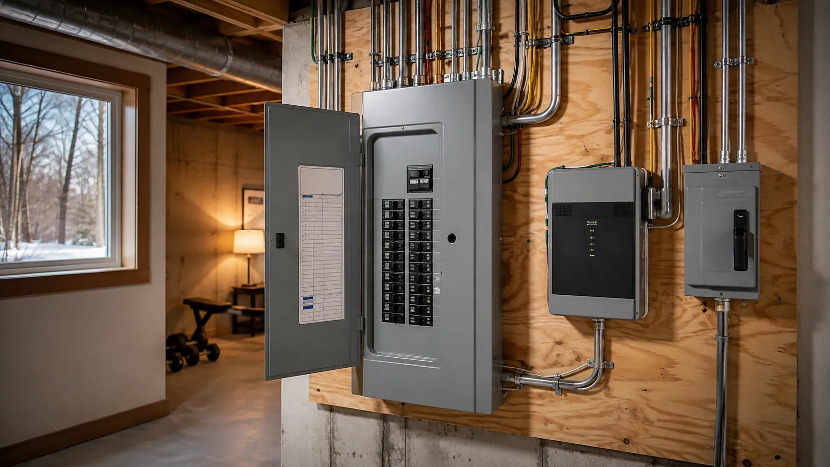 New 200-amp electrical panel with labelled breakers installed by a Red Seal electrician